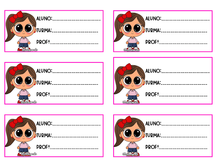 Etiquetas escolares para imprimir