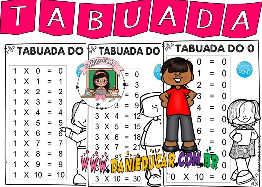 Tabuada de Multiplicação, Divisão e mais: Tabuada para IMPRIMIR - 000 DLX