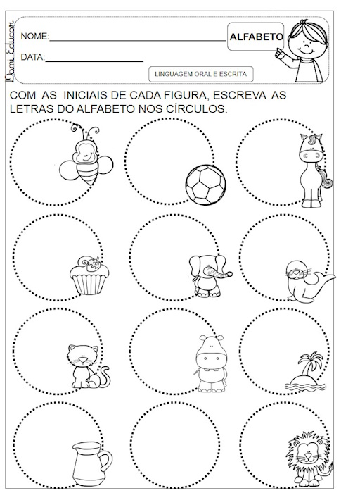Atividades de alfabetização com alfabeto