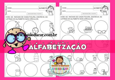 Atividades de alfabetização com alfabeto