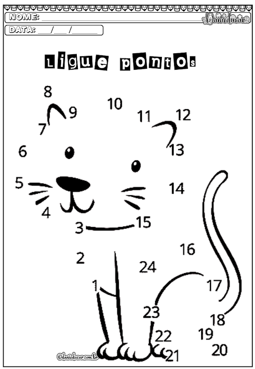 Atividades de ligar pontos para imprimir