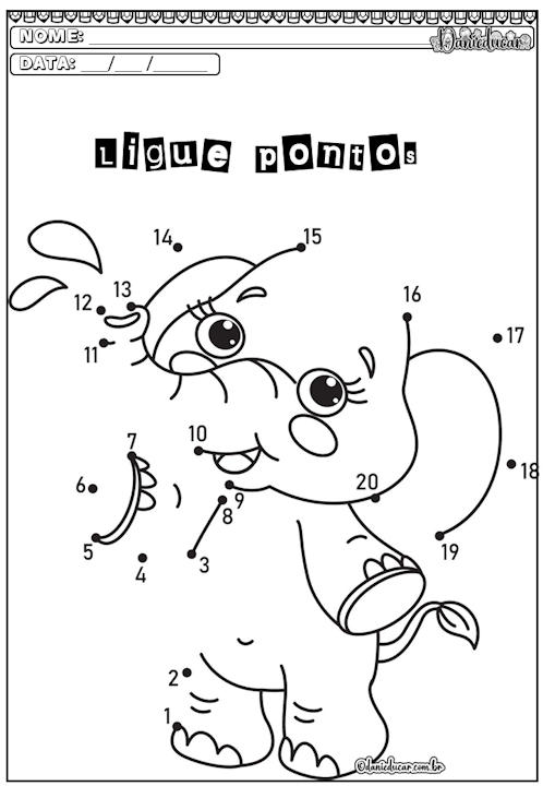 Atividades de ligar pontos para imprimir