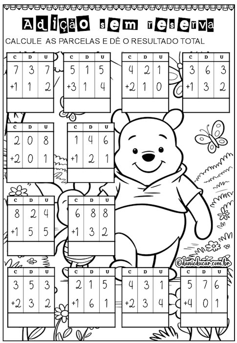 Atividades de adição 3 ano