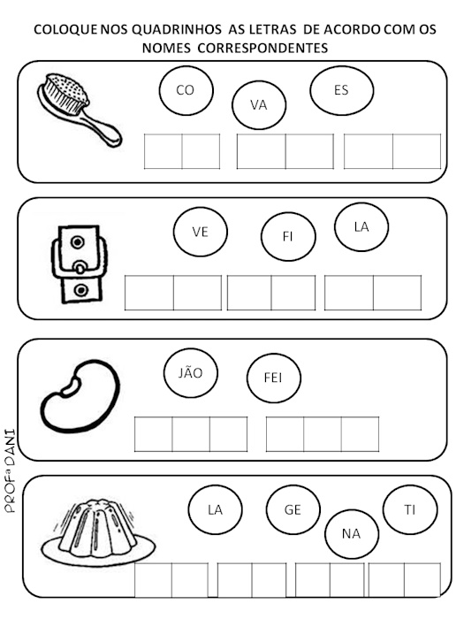Atividades para nível silábico