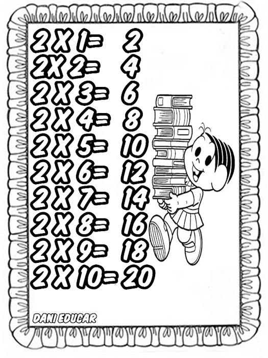 Tabuada de multiplicar cartazes