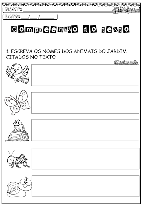 Poema e atividade Leilão de Jardim 