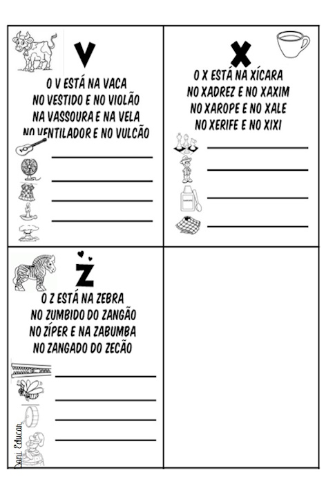 Textos pequenos e lista de palavras