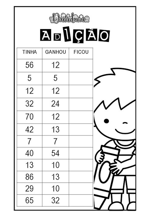 Atividades adição subtração