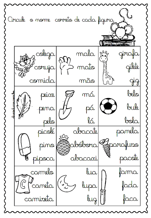 Atividades com letra cursiva