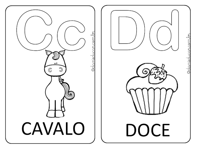 ALFABETO ILUSTRADO PARA COLORIR