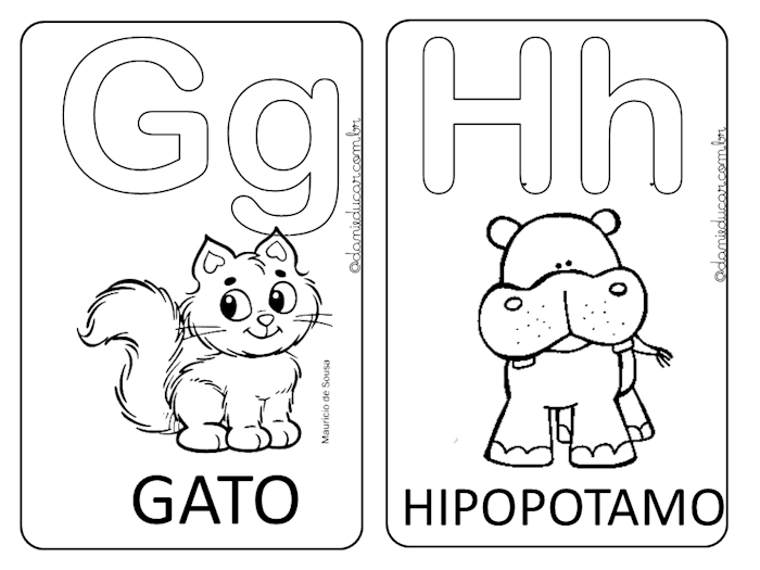 ALFABETO ILUSTRADO PARA COLORIR