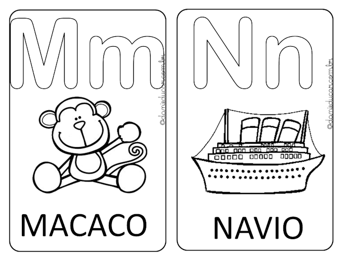 ALFABETO ILUSTRADO PARA COLORIR