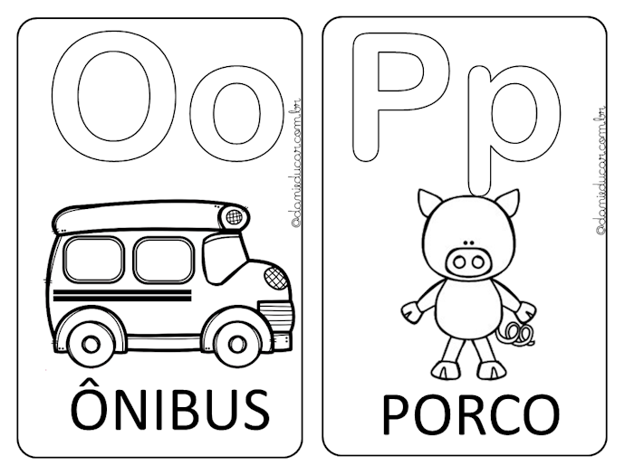 ALFABETO ILUSTRADO PARA COLORIR