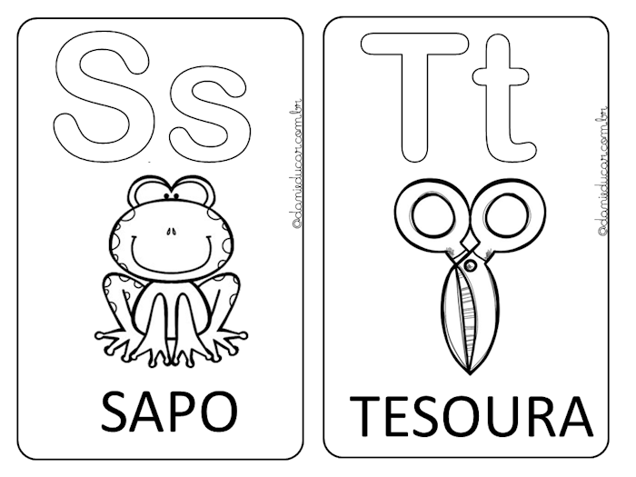 ALFABETO ILUSTRADO PARA COLORIR