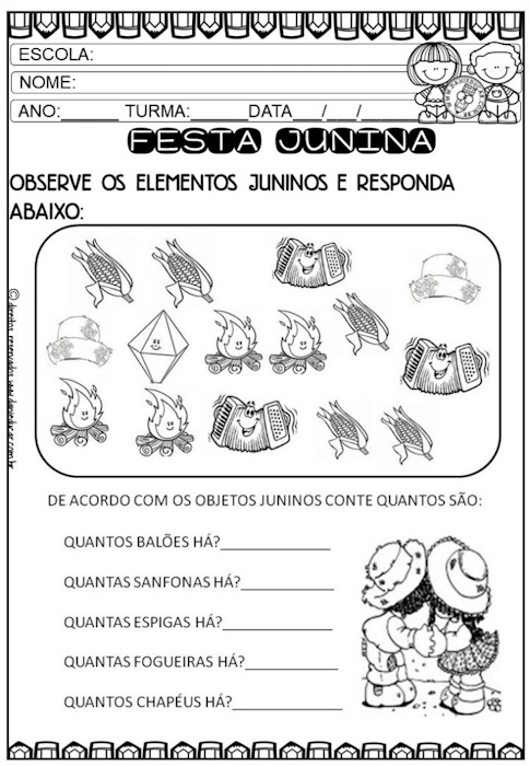 Atividades festa junina 2º ano