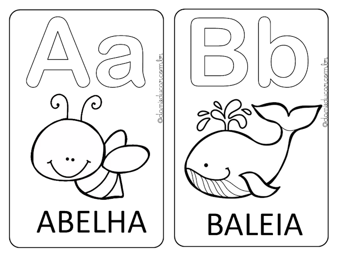 ALFABETO ILUSTRADO PARA COLORIR