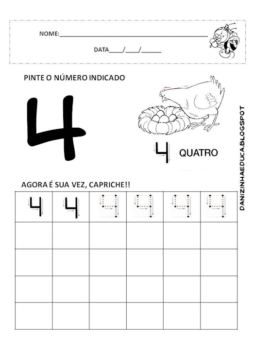 Atividades com números pontilhados 1 ao 5