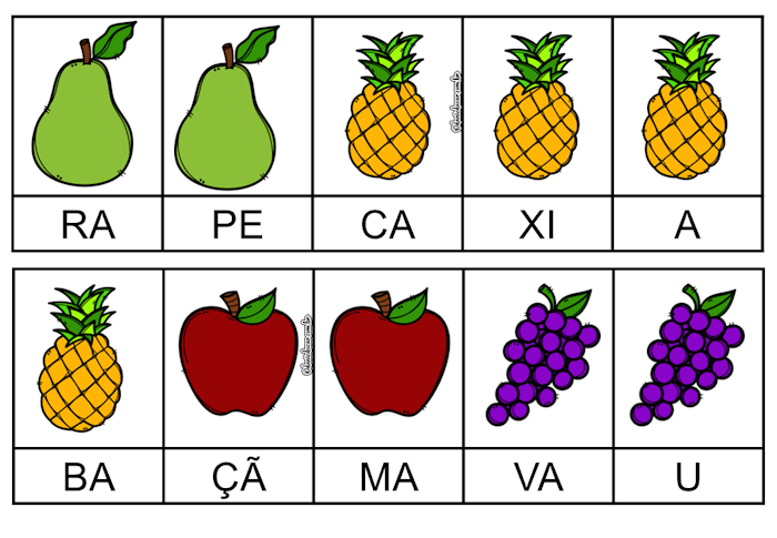 Formação de palavras Frutas