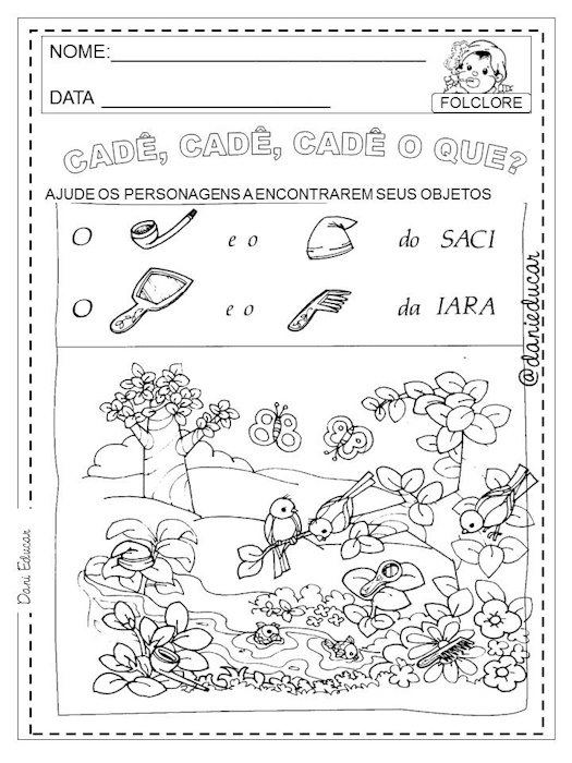 Atividades de alfabetização do folclore