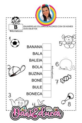 Atividades enumere as palavras