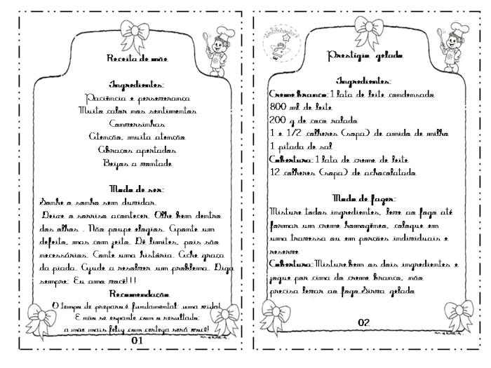 Livrinho de receitas da mamãe