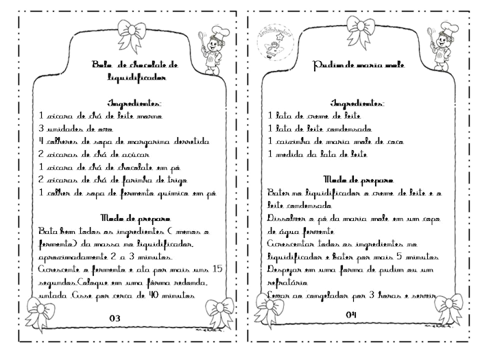 Livrinho de receitas da mamãe