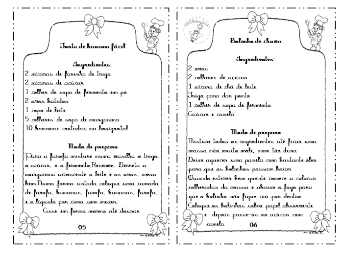 Livrinho de receitas da mamãe