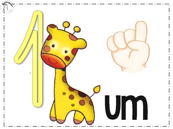 Cartaz de parede ilustrado 0 ao 10