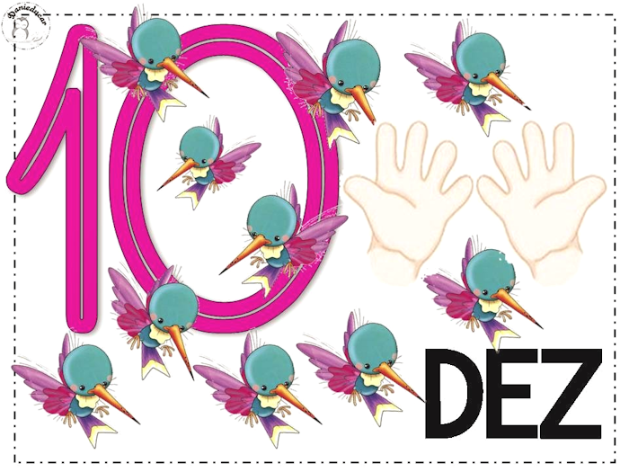 Cartaz de parede ilustrado 0 ao 10