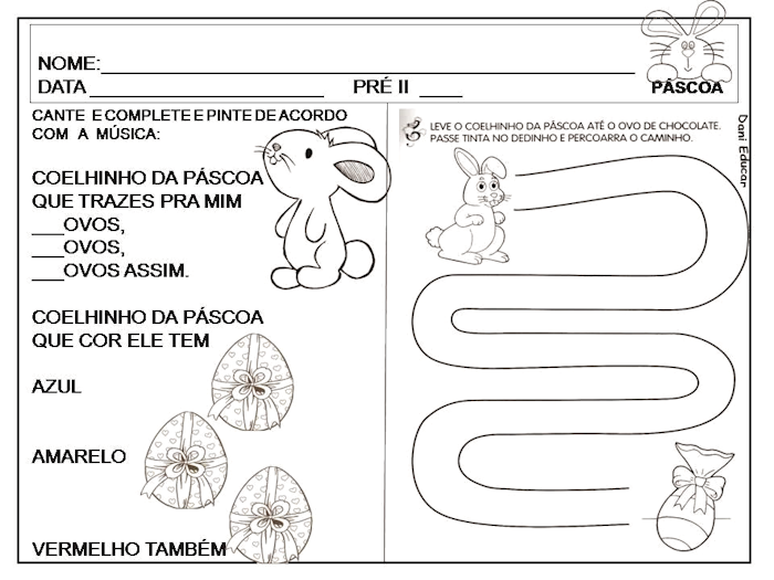 Atividades para educação infantil  Páscoa