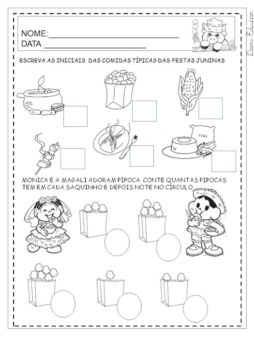 Atividades festa junina 1 ano