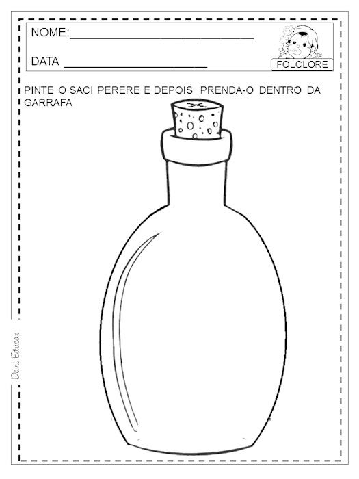 Atividades de alfabetização Saci pererê
