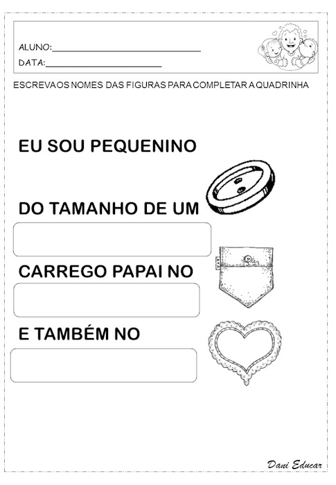 Atividades para 1º ano dia dos pais