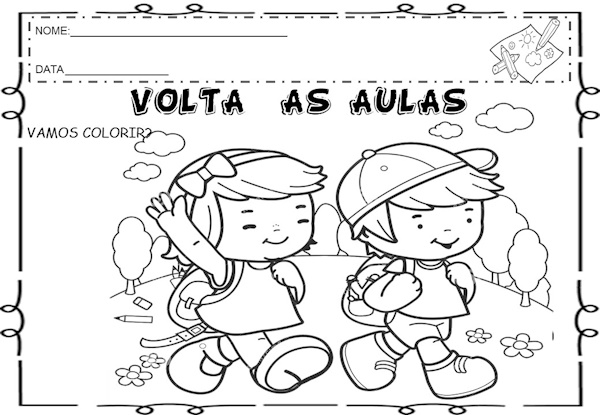 Atividades para colorir volta às aulas