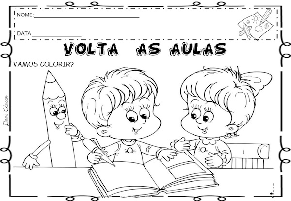 Atividades para colorir volta às aulas
