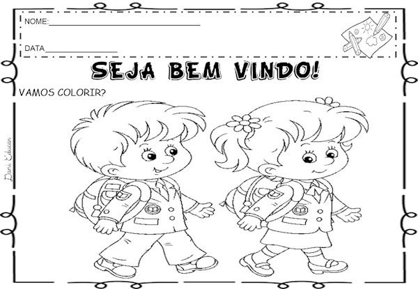 Atividades para colorir volta às aulas