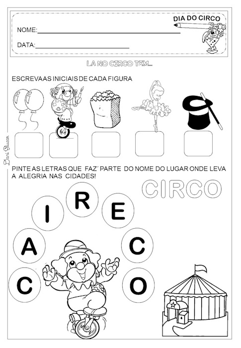 ATIVIDADES 1º ano DIA DO CIRCO