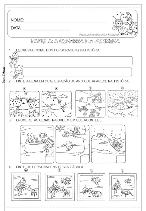 Atividades A cigarra e a formiga