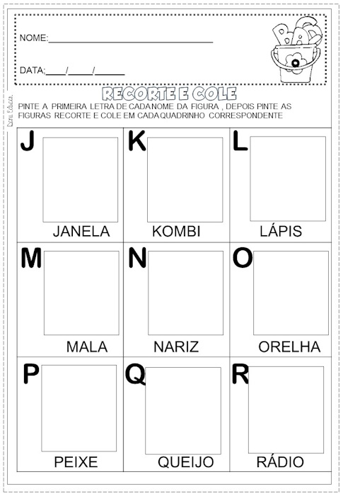 Album de figurinhas Alfabeto