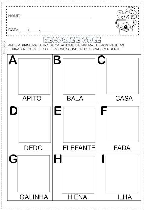 Album de figurinhas Alfabeto