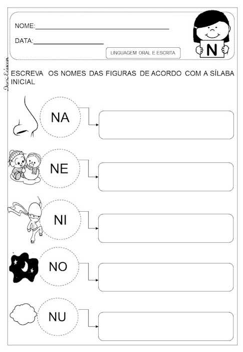 Atividades alfabetização letra N