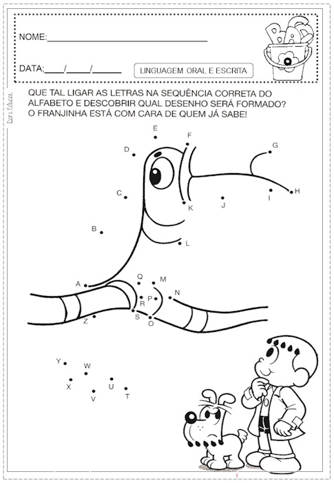 Ligue pontos alfabeto