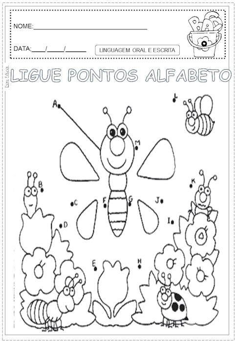 Ligue pontos alfabeto