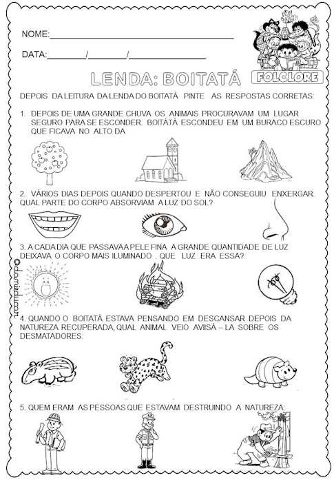 Atividades lenda boitatá