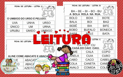 Fichas de leitura Alfabetização