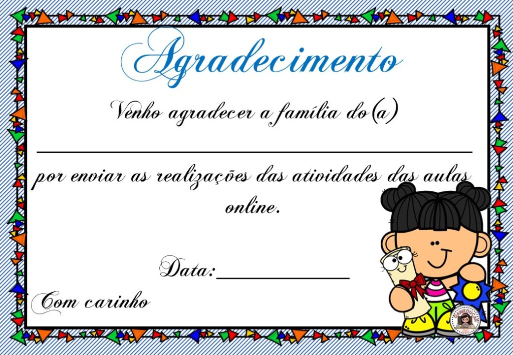  Certificado para famílias - aulas online
