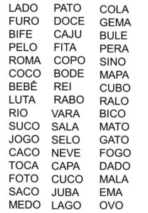 Bingo de palavras simples