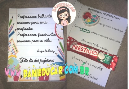 Cartão personalizado - dia dos professores