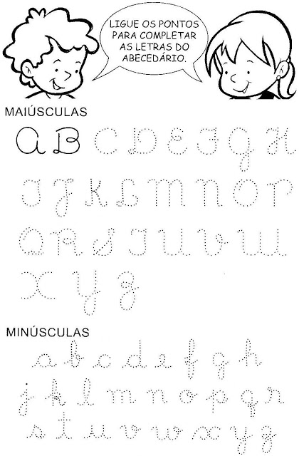 Alfabeto pontilhado - maiúscula e minuscula