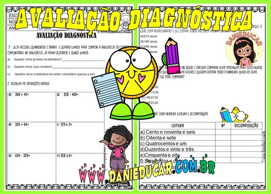 Atividades diagnósticas MATEMÁTICA 4º ano - Loja da Coruja Pedagógica